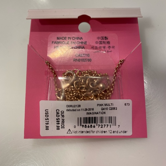 ♠️Kate Spade Imagination Pave Pink Piggy Necklace NWT - Picture 9 of 9